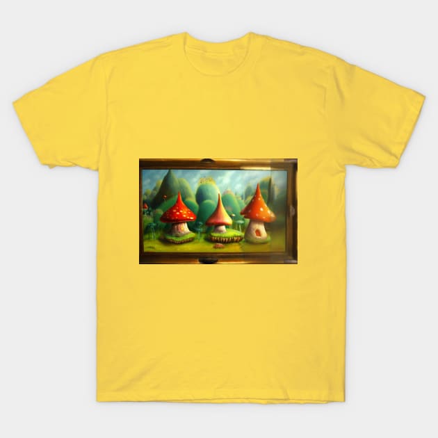 Mushroom Village T-Shirt by Enchanted Arts